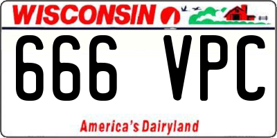 WI license plate 666VPC