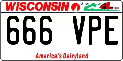 WI license plate 666VPE