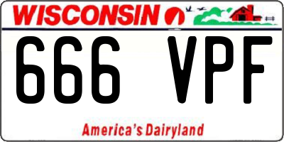 WI license plate 666VPF
