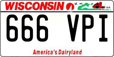 WI license plate 666VPI