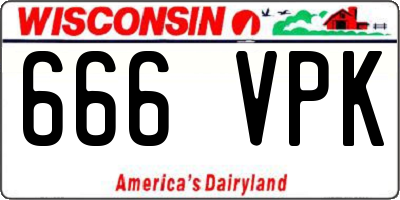 WI license plate 666VPK
