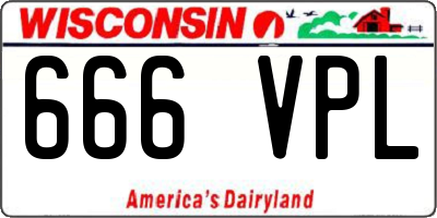 WI license plate 666VPL
