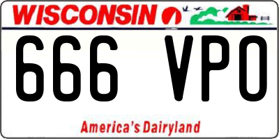 WI license plate 666VPO