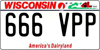 WI license plate 666VPP