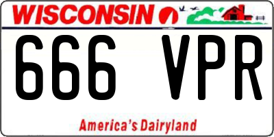 WI license plate 666VPR