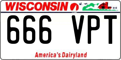 WI license plate 666VPT