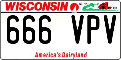 WI license plate 666VPV