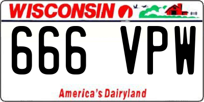 WI license plate 666VPW