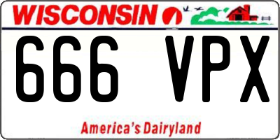 WI license plate 666VPX