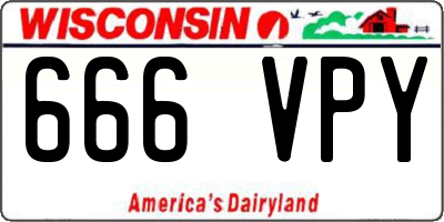 WI license plate 666VPY
