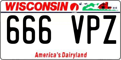WI license plate 666VPZ