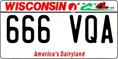 WI license plate 666VQA