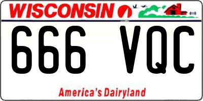 WI license plate 666VQC