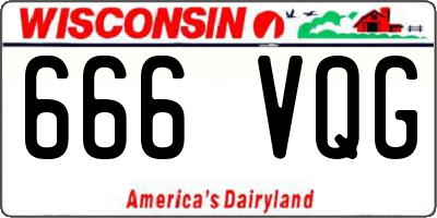 WI license plate 666VQG