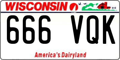 WI license plate 666VQK