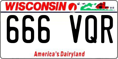 WI license plate 666VQR