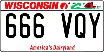 WI license plate 666VQY