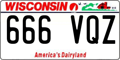 WI license plate 666VQZ
