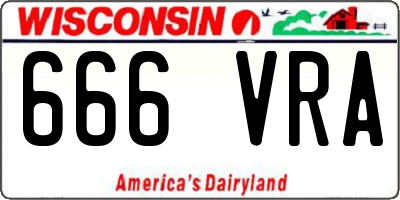 WI license plate 666VRA