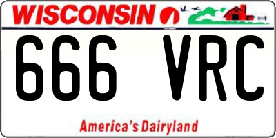 WI license plate 666VRC