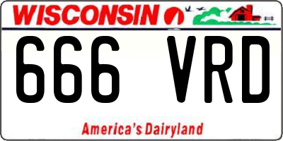 WI license plate 666VRD