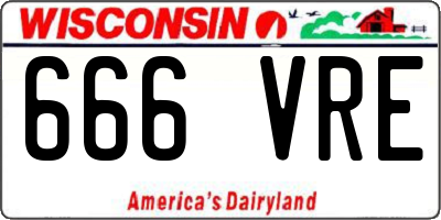 WI license plate 666VRE