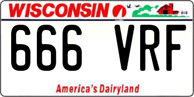 WI license plate 666VRF