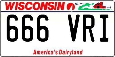 WI license plate 666VRI