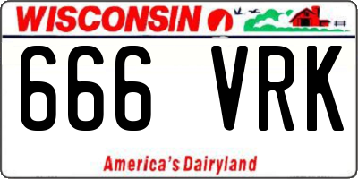 WI license plate 666VRK