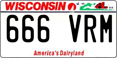 WI license plate 666VRM