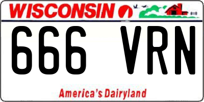 WI license plate 666VRN