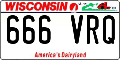 WI license plate 666VRQ