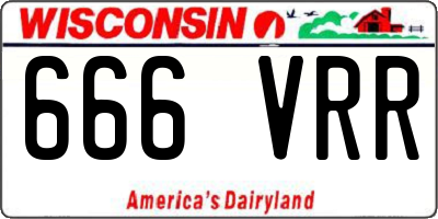 WI license plate 666VRR