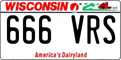 WI license plate 666VRS