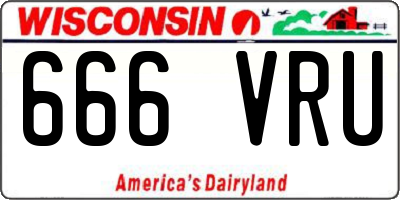 WI license plate 666VRU