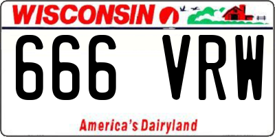 WI license plate 666VRW
