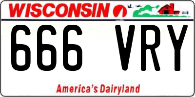 WI license plate 666VRY