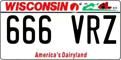 WI license plate 666VRZ