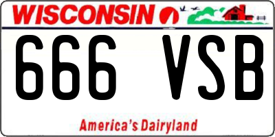 WI license plate 666VSB