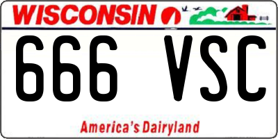 WI license plate 666VSC