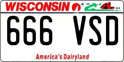 WI license plate 666VSD