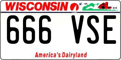 WI license plate 666VSE