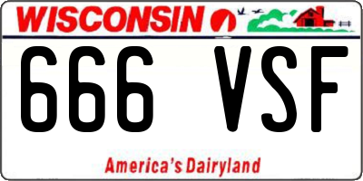 WI license plate 666VSF