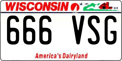WI license plate 666VSG