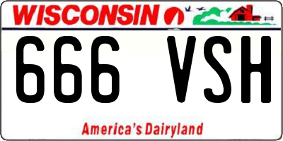 WI license plate 666VSH