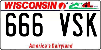WI license plate 666VSK