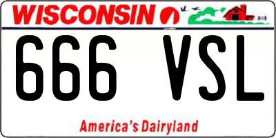 WI license plate 666VSL
