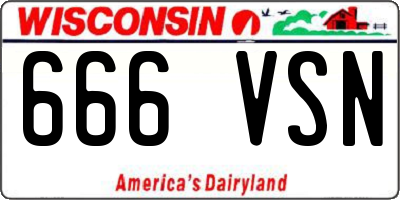 WI license plate 666VSN