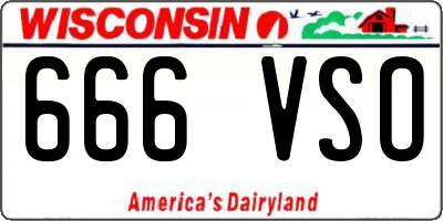 WI license plate 666VSO