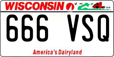 WI license plate 666VSQ